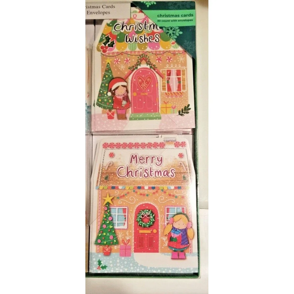 Merry Christmas Cards & Envelopes General Any One Any Age Festive & Fun 30 Count